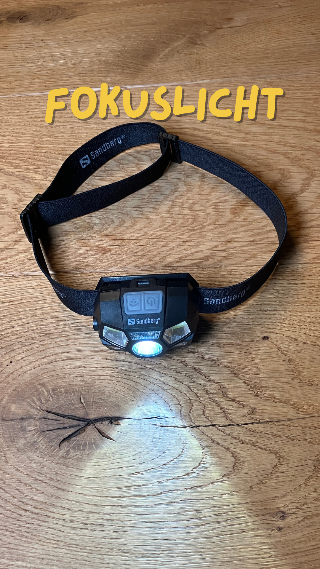 Stirnlampe #basic: Wetterfest, USB aufladbar, Helligkeitsstufen