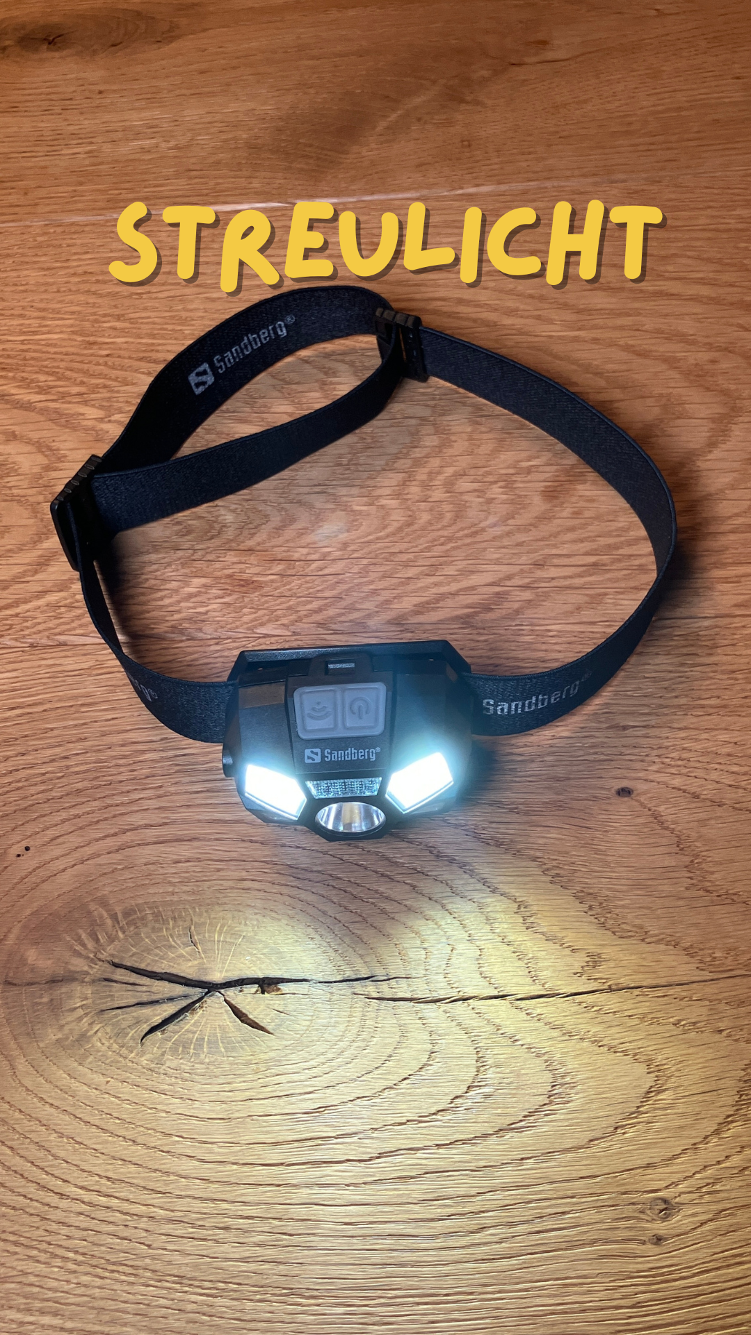Stirnlampe #basic: Wetterfest, USB aufladbar, Helligkeitsstufen