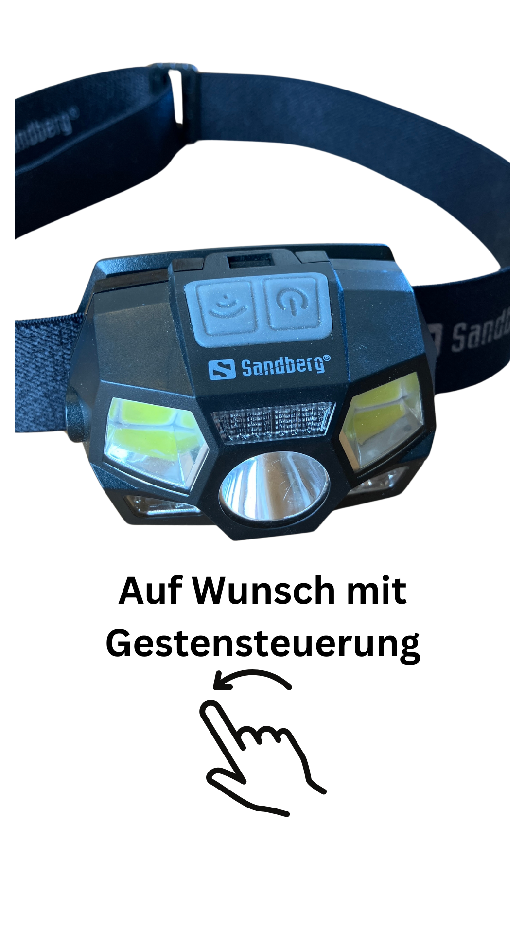 Stirnlampe #basic: Wetterfest, USB aufladbar, Helligkeitsstufen
